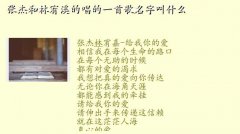 林宥嘉 张杰,张杰和林宥溪的唱的一首歌名字叫什么